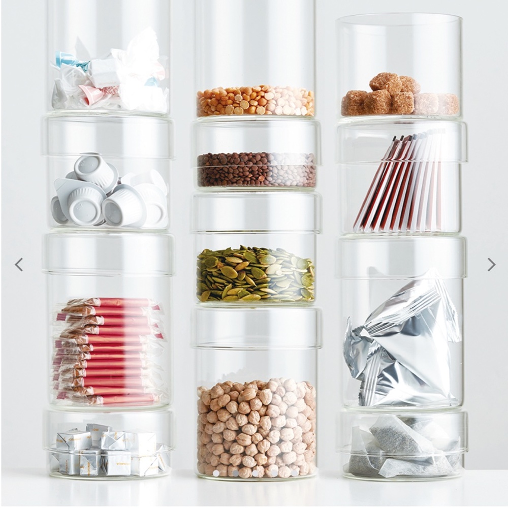 KINTO SCHALE glass case 4x2in NIB, many uses for stylish storage/decor